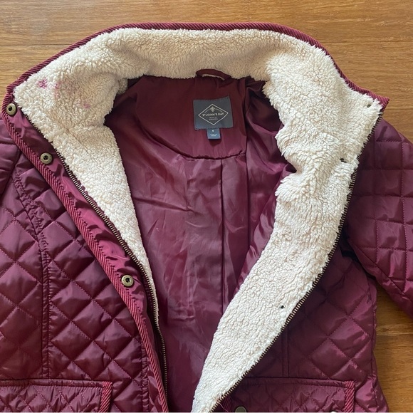 St. John's Bay Midweight Quilted Jacket Deep Ruby - Picture 7 of 9